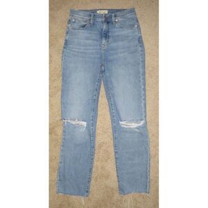 Women's Madewell Medium Distressed High-Rise Slim‎ Crop Boy Jean 25